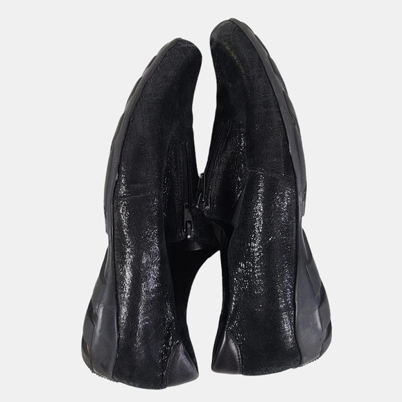 Vaneli Sport Front Zip Sneaker Nubuck Reptile Leather Comfort Shoes Black 9 - Picture 6 of 9